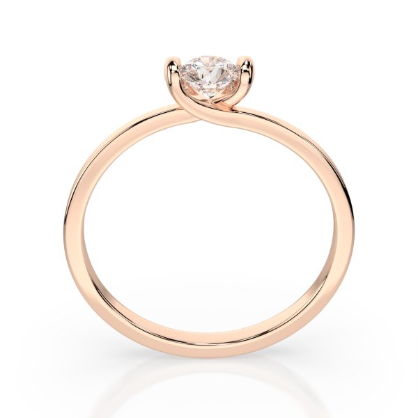 0,15 Karat Diamant Verlobungsring mit 1 Diamanten, Rotgold 585 / 14K, Weite 59 mm, Gewicht ca. 1.4 g.
