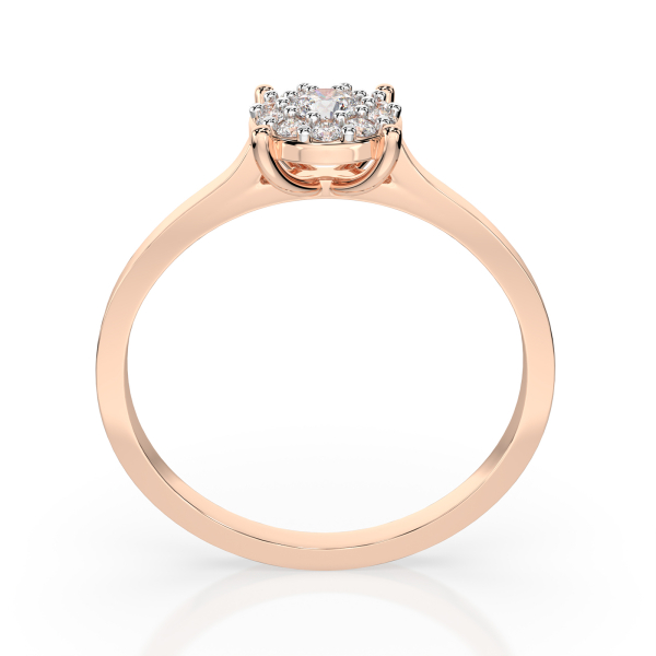 0,15 Karat Diamant Verlobungsring mit 11 Diamanten, Rotgold 585 / 14K, Weite 67 mm, Gewicht ca. 1.7 g.