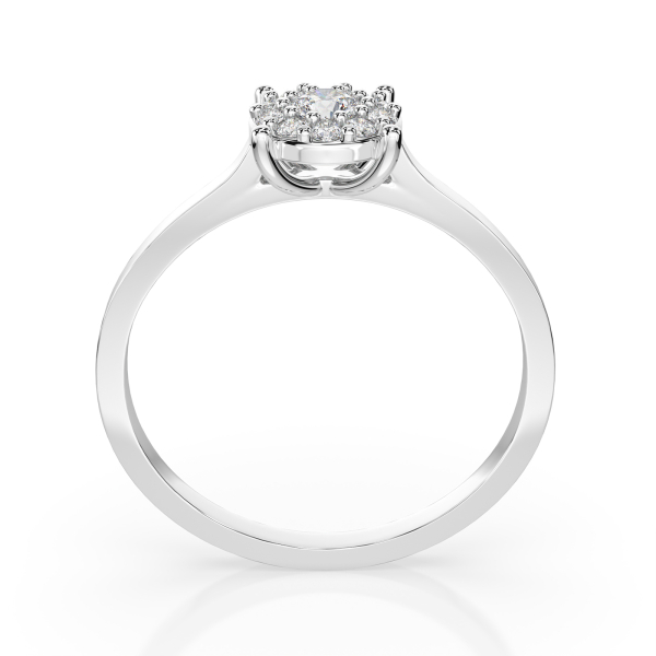 0,15 Karat Diamant Verlobungsring mit 11 Diamanten, Weißgold 585 / 14K, Weite 52 mm, Gewicht ca. 1.7 g.
