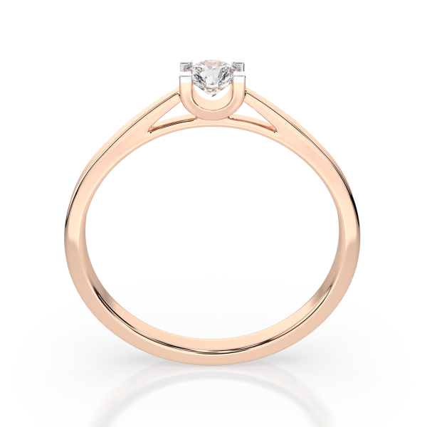 0,15 Karat Diamant Verlobungsring mit 1 Diamanten, Rotgold 585 / 14K, Weite 61 mm, Gewicht ca. 1.6 g.