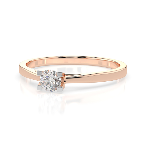 0,15 Karat Diamant Verlobungsring mit 1 Diamanten, Rotgold 585 / 14K, Weite 60 mm, Gewicht ca. 1.6 g.