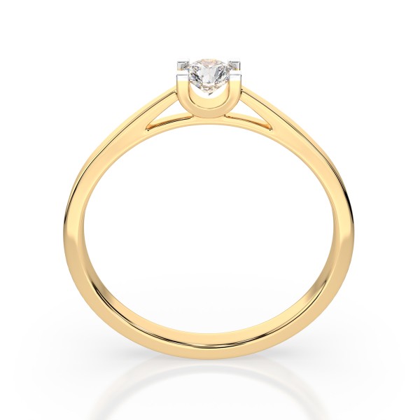 0,15 Karat Diamant Verlobungsring mit 1 Diamanten, Gelbgold 585 / 14K, Weite 47 mm, Gewicht ca. 1.6 g.