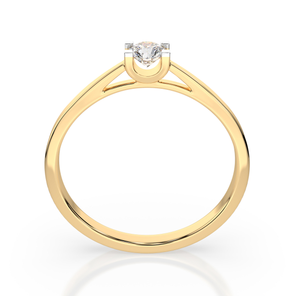 0,15 Karat Diamant Verlobungsring mit 1 Diamanten, Gelbgold 585 / 14K, Weite 71 mm, Gewicht ca. 1.6 g.