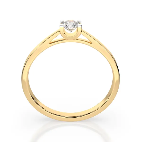 0,15 Karat Diamant Verlobungsring mit 1 Diamanten, Gelbgold 585 / 14K