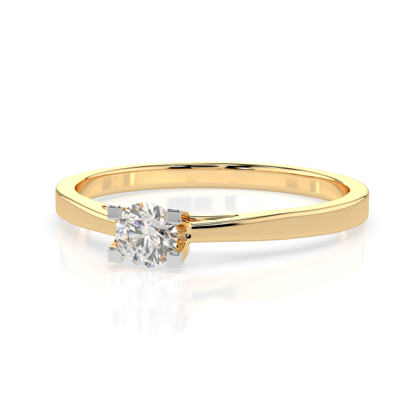 0,15 Karat Diamant Verlobungsring mit 1 Diamanten, Gelbgold 585 / 14K, Weite 71 mm, Gewicht ca. 1.6 g.