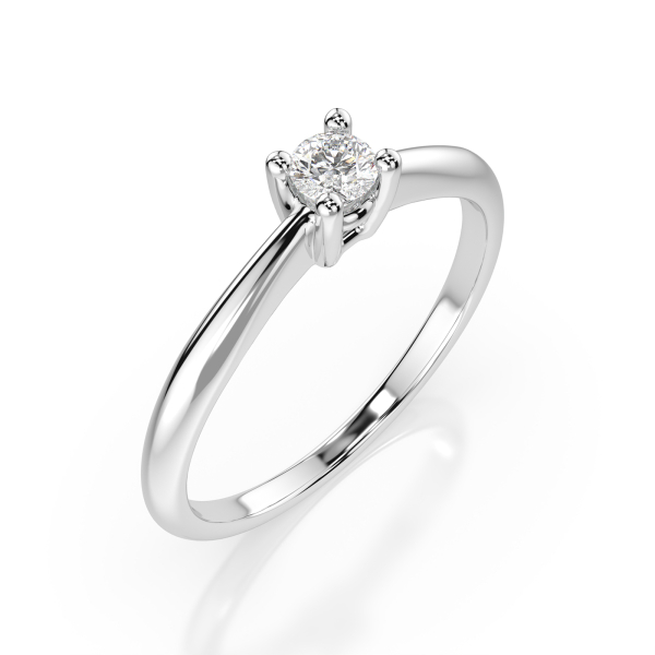 0,06 Karat Diamant Verlobungsring mit 1 Diamanten, Weißgold 585 / 14K, Weite 72 mm, Gewicht ca. 1.75 g.