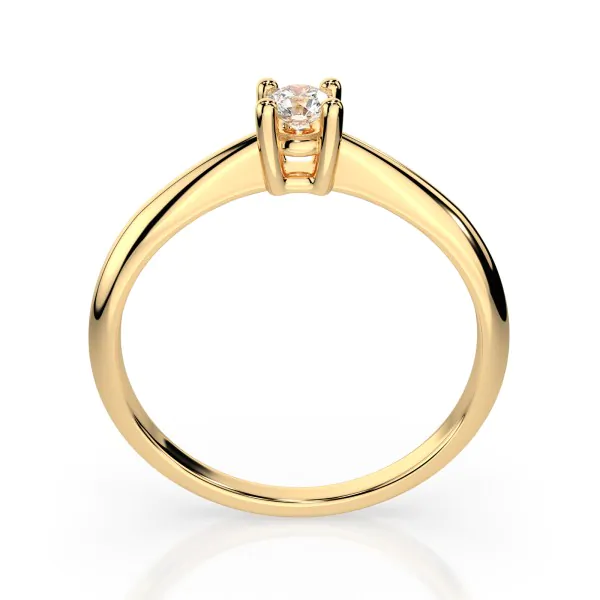 0,06 Karat Diamant Verlobungsring mit 1 Diamanten, Gelbgold 585 / 14K