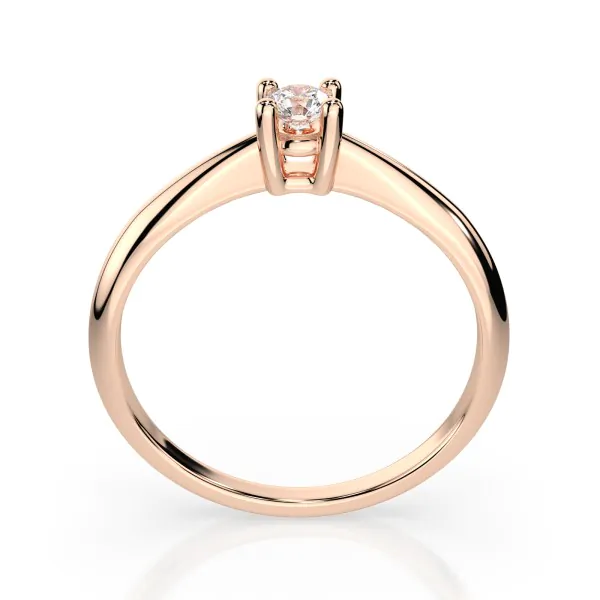 0,10 Karat Diamant Verlobungsring mit 1 Diamanten, Rotgold 585 / 14K