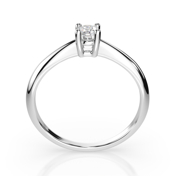 0,10 Karat Diamant Verlobungsring mit 1 Diamanten, Weißgold 585 / 14K, Weite 52 mm, Gewicht ca. 1.7 g.