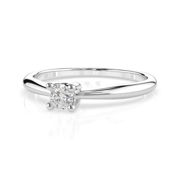 0,10 Karat Diamant Verlobungsring mit 1 Diamanten, Weißgold 585 / 14K, Weite 53 mm, Gewicht ca. 1.7 g.