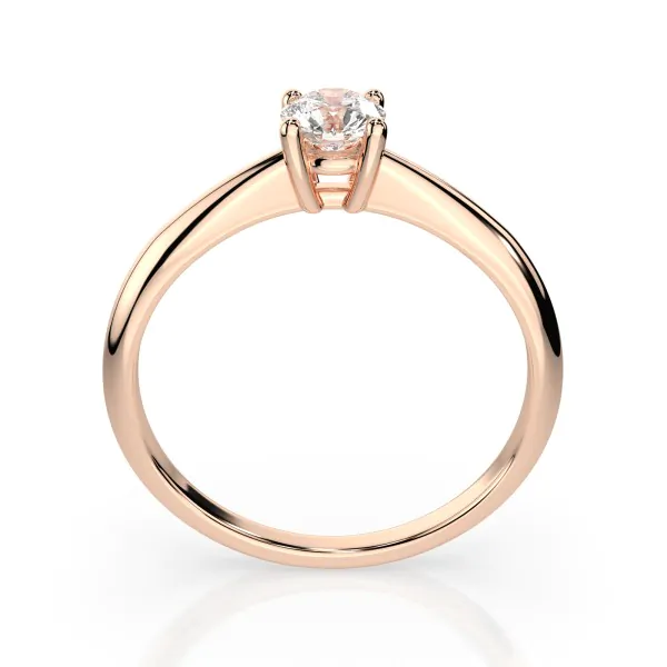 0,20 Karat Diamant Verlobungsring mit 1 Diamanten, Rotgold 585 / 14K
