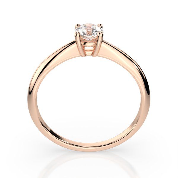 0,20 Karat Diamant Verlobungsring mit 1 Diamanten, Rotgold 585 / 14K, Weite 51 mm, Gewicht ca. 1.7 g.