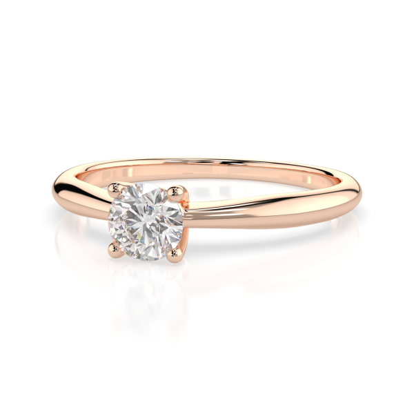 0,20 Karat Diamant Verlobungsring mit 1 Diamanten, Rotgold 585 / 14K, Weite 56 mm, Gewicht ca. 1.7 g.