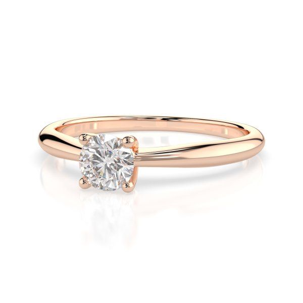 0,30 Karat Diamant Verlobungsring mit 1 Diamanten, Rotgold 585 / 14K, Weite 72 mm, Gewicht ca. 2.0 g.