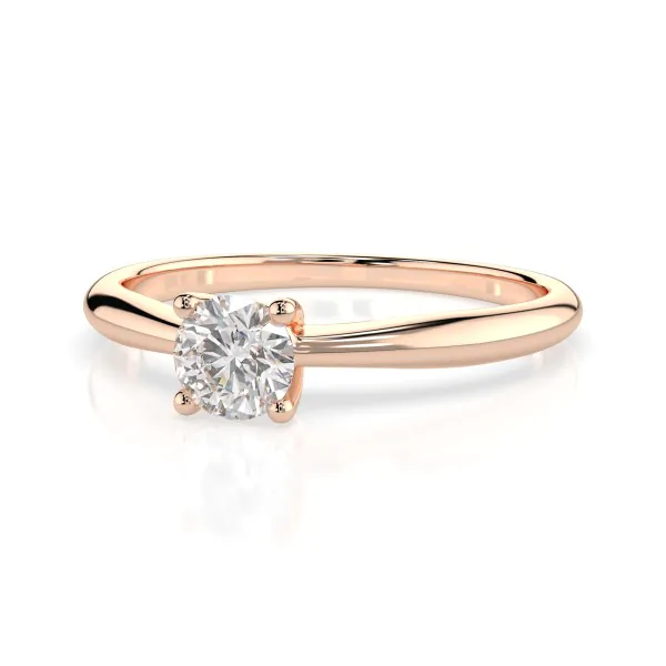 0,30 Karat Diamant Verlobungsring mit 1 Diamanten, Rotgold 585 / 14K