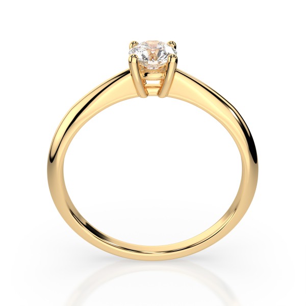 0,30 Karat Diamant Verlobungsring mit 1 Diamanten, Gelbgold 585 / 14K, Weite 61 mm, Gewicht ca. 2.0 g.