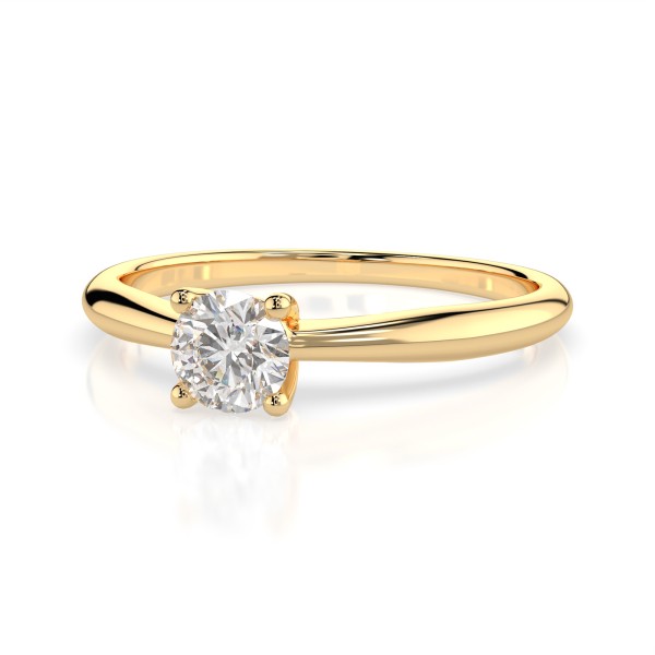 0,30 Karat Diamant Verlobungsring mit 1 Diamanten, Gelbgold 585 / 14K, Weite 69 mm, Gewicht ca. 2.0 g.