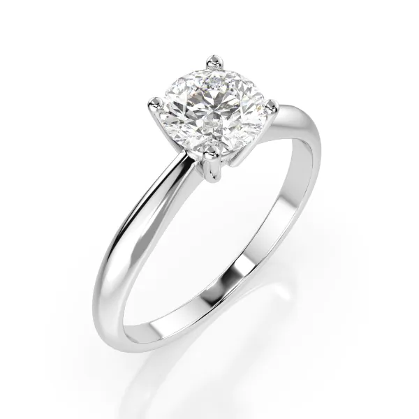 0,40 Karat Diamant Verlobungsring mit 1 Diamanten, Weißgold 585 / 14K, Weite 49 mm, Gewicht ca. 1.7 g.