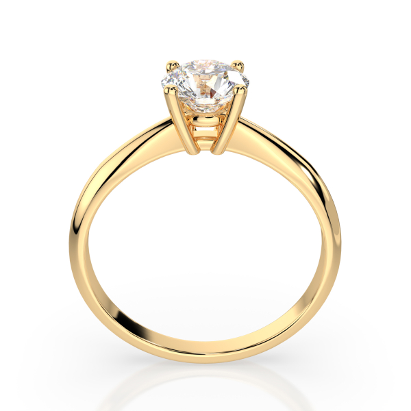 0,40 Karat Diamant Verlobungsring mit 1 Diamanten, Gelbgold 585 / 14K, Weite 58 mm, Gewicht ca. 1.7 g.
