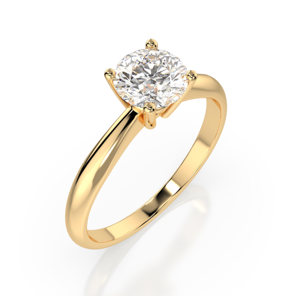 0,40 Karat Diamant Verlobungsring mit 1 Diamanten, Gelbgold 585 / 14K, Weite 58 mm, Gewicht ca. 1.7 g.