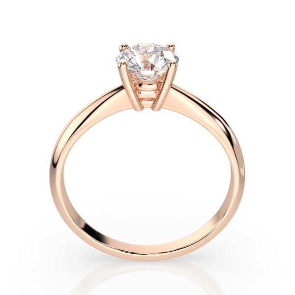 0,5 Karat Diamant Verlobungsring mit 1 Diamanten, Rotgold 585 / 14K, Weite 65 mm, Gewicht ca. 1.9 g.