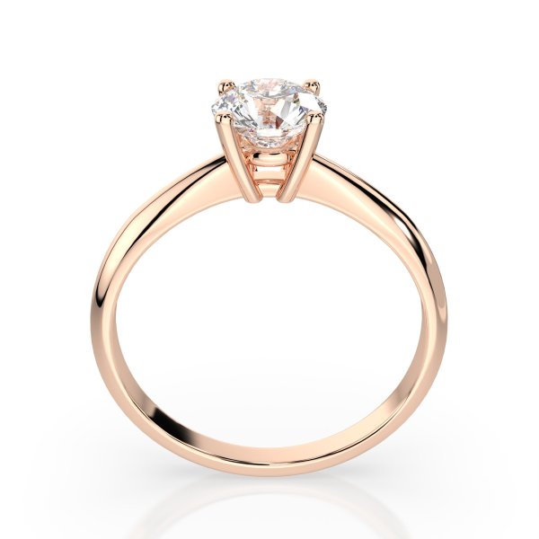0,5 Karat Diamant Verlobungsring mit 1 Diamanten, Rotgold 585 / 14K, Weite 72 mm, Gewicht ca. 1.9 g.