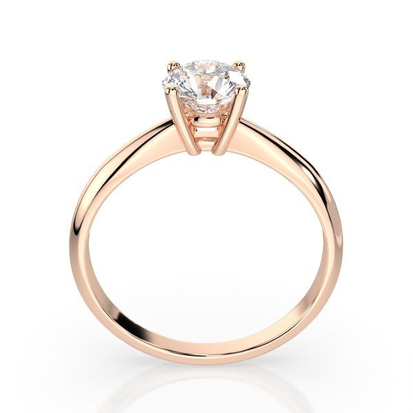 0,5 Karat Diamant Verlobungsring mit 1 Diamanten, Rotgold 585 / 14K, Weite 51 mm, Gewicht ca. 1.9 g.
