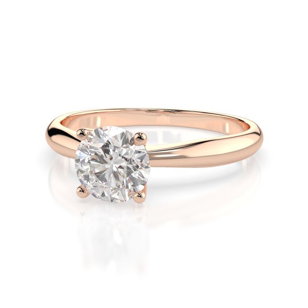 0,5 Karat Diamant Verlobungsring mit 1 Diamanten, Rotgold 585 / 14K, Weite 58 mm, Gewicht ca. 1.9 g.