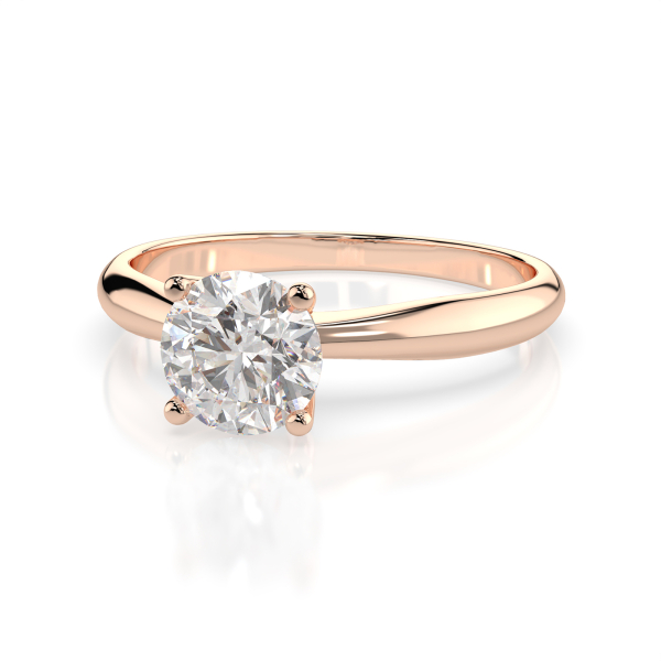 0,5 Karat Diamant Verlobungsring mit 1 Diamanten, Rotgold 585 / 14K, Weite 65 mm, Gewicht ca. 1.9 g.