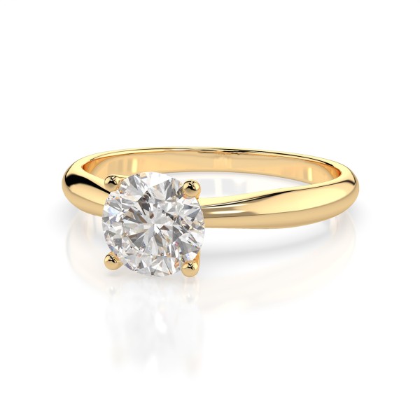 0,5 Karat Diamant Verlobungsring mit 1 Diamanten, Gelbgold 585 / 14K, Weite 50 mm, Gewicht ca. 1.9 g.