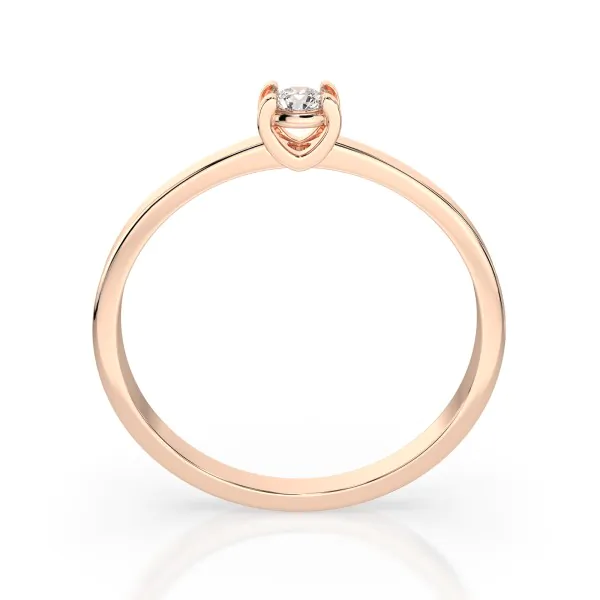 0,10 Karat Diamant Verlobungsring, Rotgold 585 / 14K