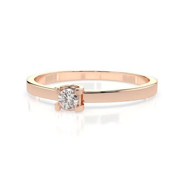 0,10 Karat Diamant Verlobungsring, Rotgold 585 / 14K