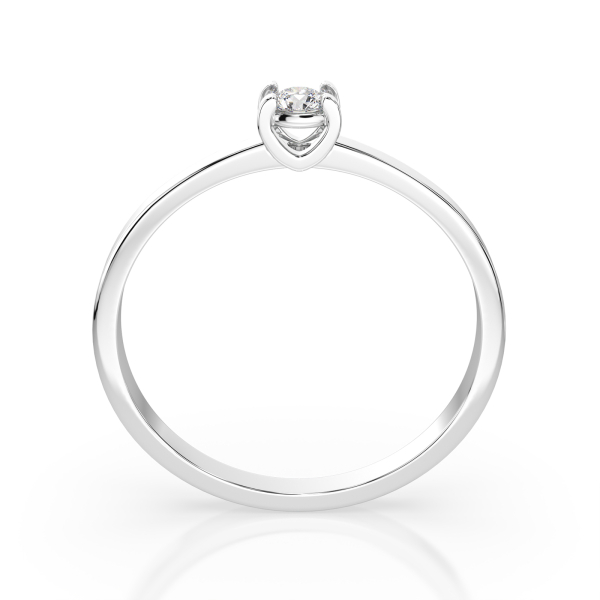0,10 Karat Diamant Verlobungsring, Weißgold 585 / 14K, Weite 71 mm, Gewicht ca. 1.3 g.