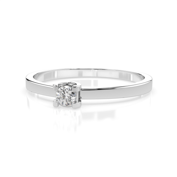 0,10 Karat Diamant Verlobungsring, Weißgold 585 / 14K, Weite 71 mm, Gewicht ca. 1.3 g.