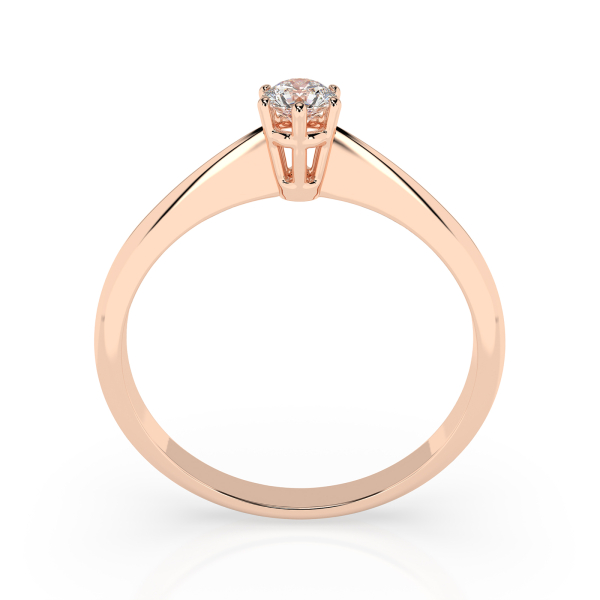 0,10 Karat Diamant Verlobungsring mit 1 Diamanten, Rotgold 585 / 14K, Gewicht ca. 1.25 g.