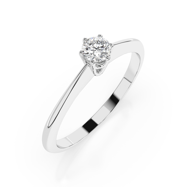 0,10 Karat Diamant Verlobungsring mit 1 Diamanten, Weißgold 585 / 14K, Weite 71 mm, Gewicht ca. 1.25 g.