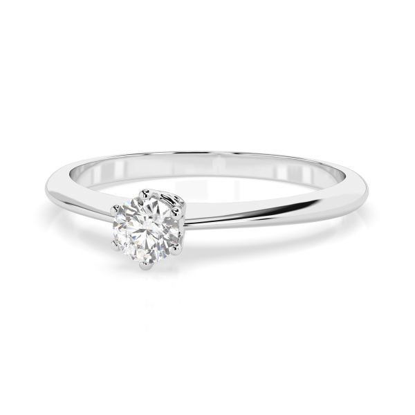 0,10 Karat Diamant Verlobungsring mit 1 Diamanten, Weißgold 585 / 14K, Weite 64 mm, Gewicht ca. 1.25 g.
