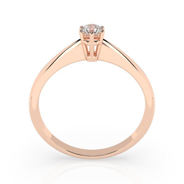 0,15 Karat Diamant Verlobungsring mit 1 Diamanten, Rotgold 585 / 14K, Weite 57 mm, Gewicht ca. 1.5 g.