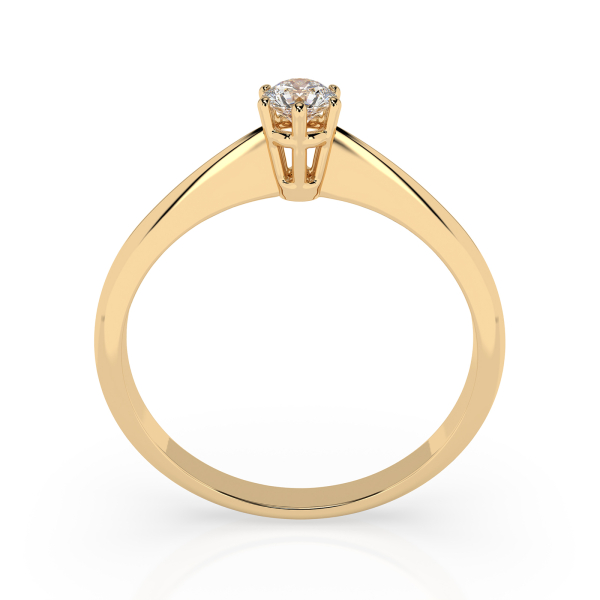 0,15 Karat Diamant Verlobungsring mit 1 Diamanten, Gelbgold 585 / 14K, Weite 59 mm, Gewicht ca. 1.5 g.