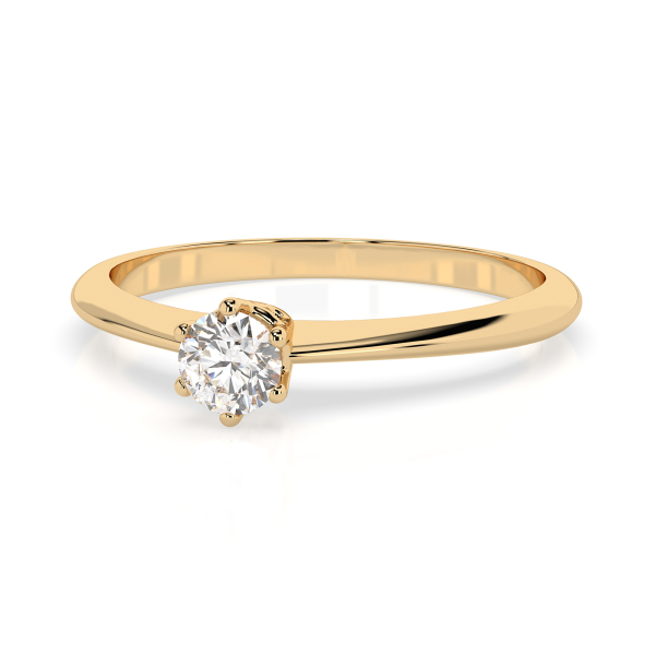 0,15 Karat Diamant Verlobungsring mit 1 Diamanten, Gelbgold 585 / 14K, Weite 59 mm, Gewicht ca. 1.5 g.