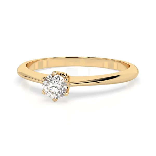 0,15 Karat Diamant Verlobungsring mit 1 Diamanten, Gelbgold 585 / 14K