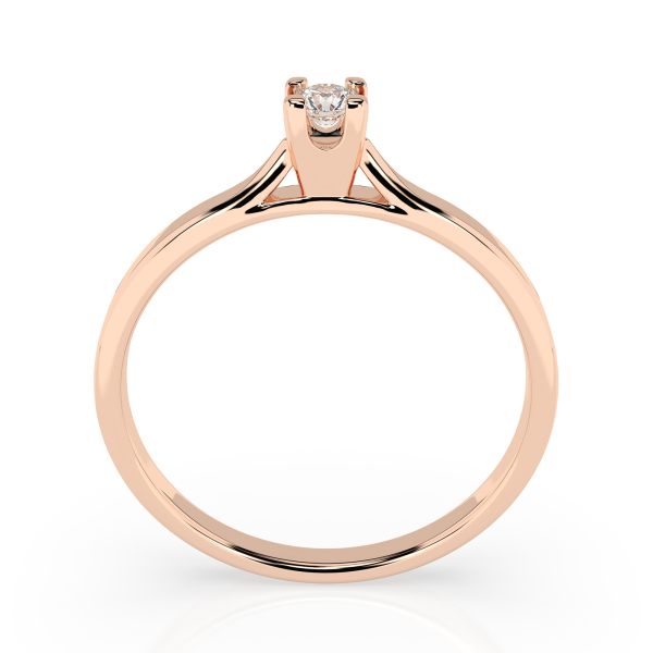 0,06 Karat Diamant Verlobungsring mit 1 Diamanten, Rotgold 585 / 14K, Weite 58 mm, Gewicht ca. 1.5 g.