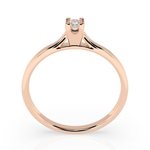 0,06 Karat Diamant Verlobungsring mit 1 Diamanten, Rotgold 585 / 14K, Weite 64 mm, Gewicht ca. 1.5 g.