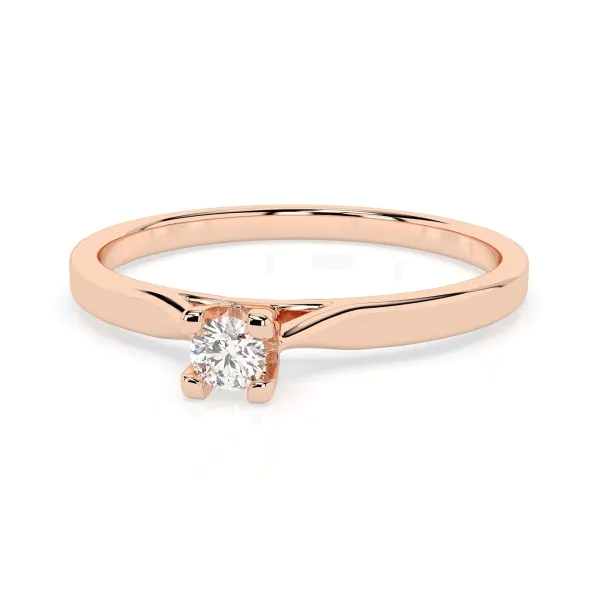 0,06 Karat Diamant Verlobungsring mit 1 Diamanten, Rotgold 585 / 14K