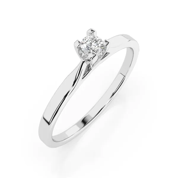 0,06 Karat Diamant Verlobungsring mit 1 Diamanten, Weißgold 585 / 14K, Weite 49 mm, Gewicht ca. 1.5 g.