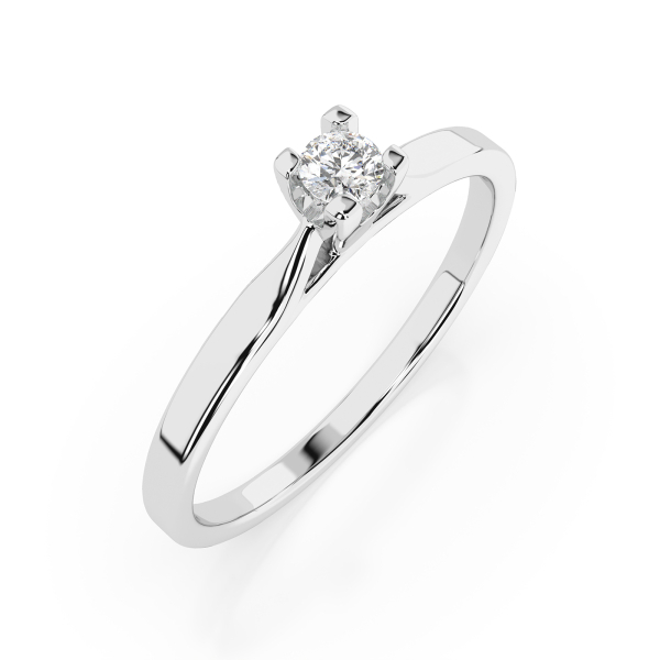 0,06 Karat Diamant Verlobungsring mit 1 Diamanten, Weißgold 585 / 14K, Weite 56 mm, Gewicht ca. 1.5 g.