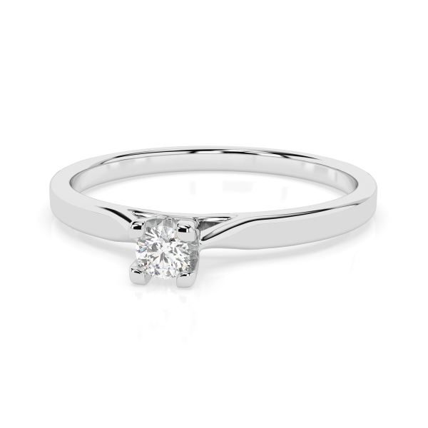 0,06 Karat Diamant Verlobungsring mit 1 Diamanten, Weißgold 585 / 14K, Weite 56 mm, Gewicht ca. 1.5 g.