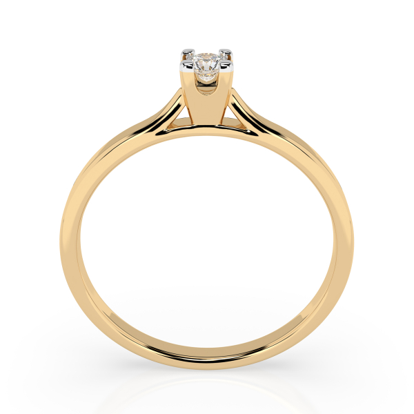 0,06 Karat Diamant Verlobungsring mit 1 Diamanten, Gelbgold 585 / 14K, Weite 58 mm, Gewicht ca. 1.5 g.