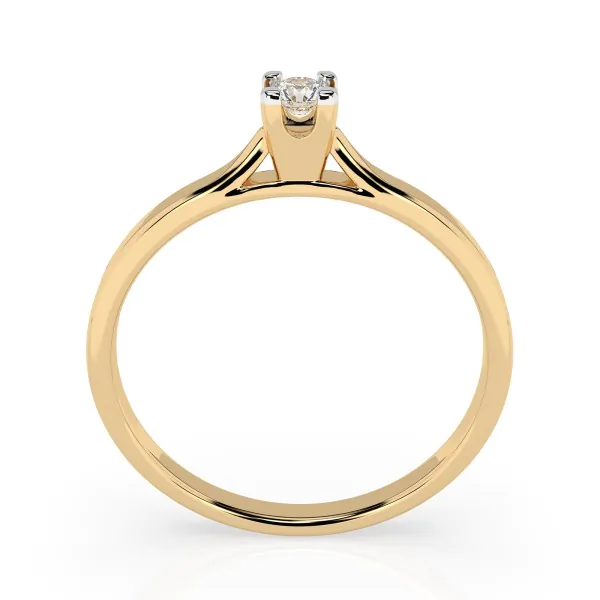 0,06 Karat Diamant Verlobungsring mit 1 Diamanten, Gelbgold 585 / 14K
