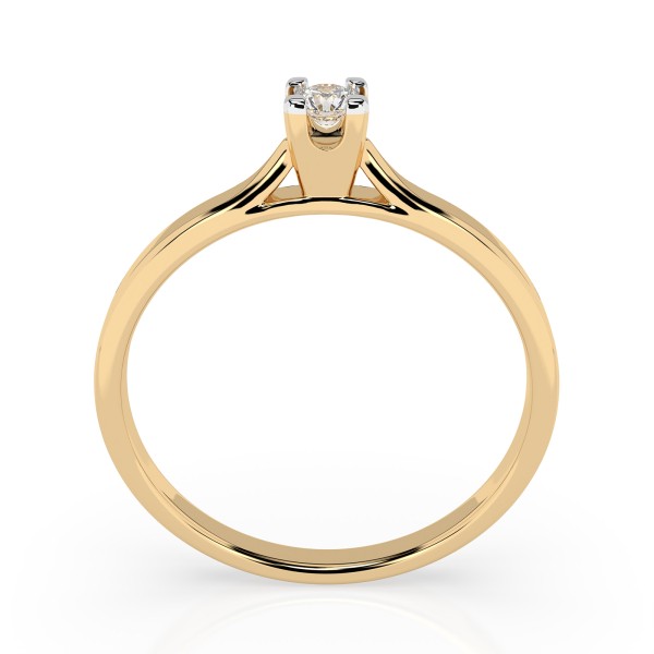 0,06 Karat Diamant Verlobungsring mit 1 Diamanten, Gelbgold 585 / 14K, Weite 53 mm, Gewicht ca. 1.5 g.